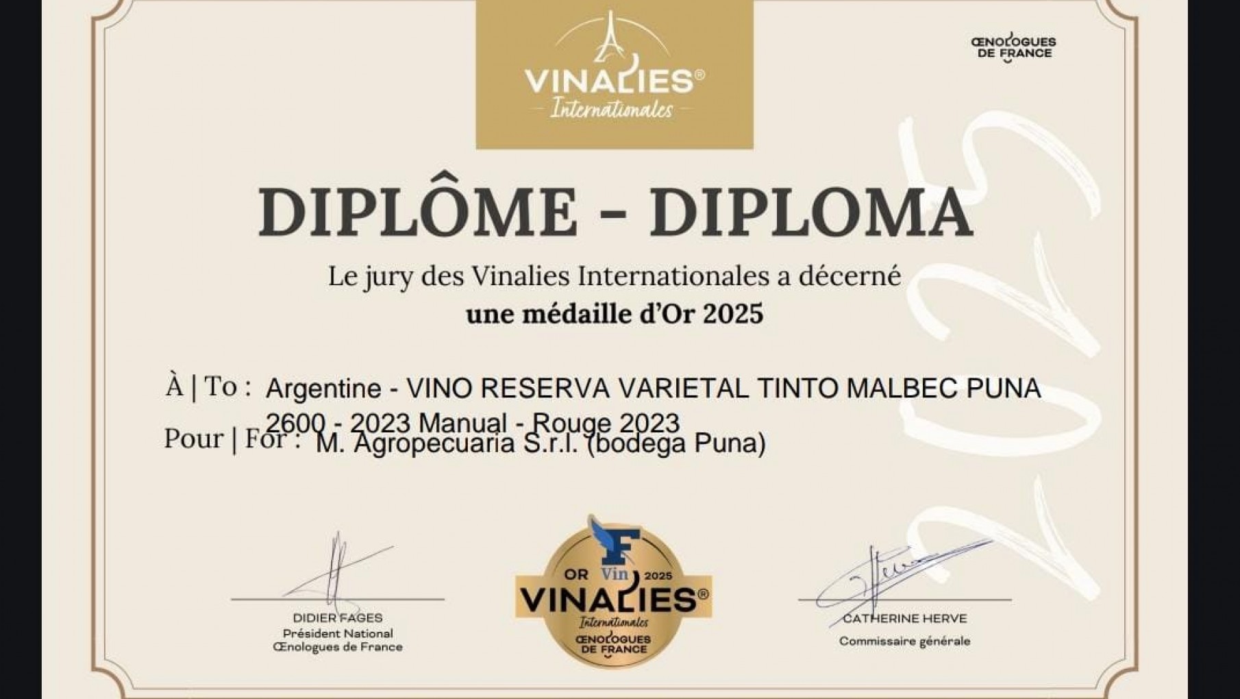 BODEGA PUNA VINOS DEL NOA MULTIPREMIADOS.